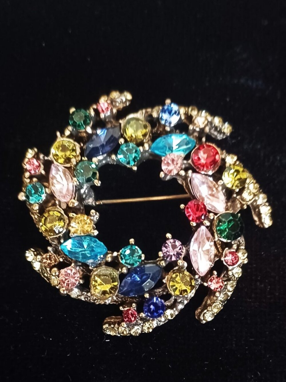 Colorful Rhinestone Brooch